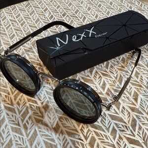 Nexx Black and Silver Round Sunglasses